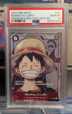 PSA 10 Monkey D Luffy P-001 One Piece Premium Collection 25th Promo Card English - Image 1