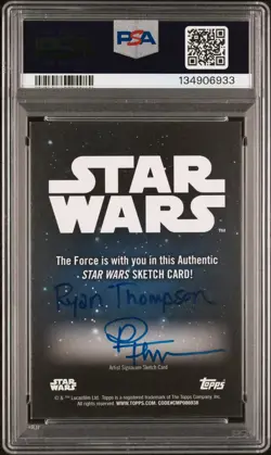 2024-2025 TOPPS STAR WARS SKETCH CARDS PORG RYAN THOMPSON PSA 8 - Image 2