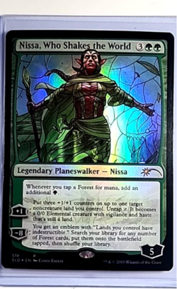 MTG Magic the Gathering Secret Lair Stained Glass Foil Nissa Who Shakes World - Image 1