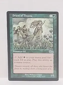 Magic the Gathering Priest of Titania Urza's Saga NM Near Mint Never Been Played - Image 1