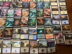Magic The Gathering Foil Art Lands Lot - Image 5