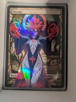Swamp x Blood Mage Sacrifice Cuts (foil) MtG Alter Hand-Crafted! Anime Waifu - Image 1