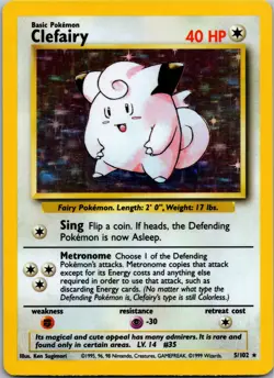 Clefairy - Base Set 2 006/130 - Holo Rare - NM Pokemon TCG - Image 1