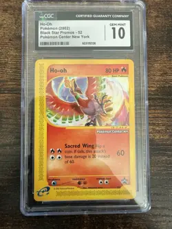 Pokemon Ho-Oh 2002 Black Star Promos - 52 Pokemon Center New York CGC Gem 10 - Image 1