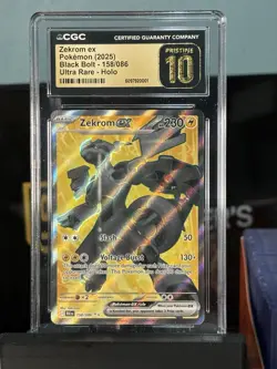 Zekrom EX 158/086 Full Art Ultra Rare Black Bolt Pokemon TCG CGC Pristine 10 - Image 1