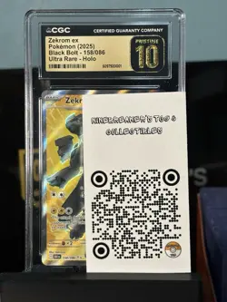 Zekrom EX 158/086 Full Art Ultra Rare Black Bolt Pokemon TCG CGC Pristine 10 - Image 2