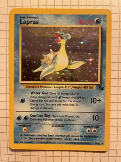Pokemon TCG Holo Lot Lapras 10/62 Muk 13/62 Zapdos 15/62 Fossil Set - Image 2