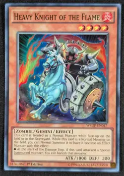 Heavy Knight of the Flame 1996 1st Ed Super Rare Holo Yugioh WSUP-EN047 (NM) - Image 1