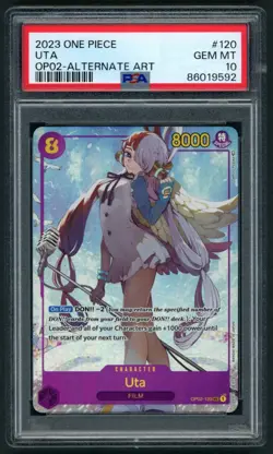 PSA 10 Uta OP02-120 Alt Art SEC One Piece Card Game Paramount War - Image 1
