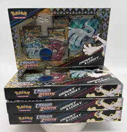 Lot of (4) Pokemon TCG Lugia V & Unknown V Premium Collection Boxes SEALED - Image 1