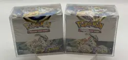 Lot (2) Pokemon SWSH Brilliant Stars Booster Boxes SEALED w/ Soft Plastic Cases - Image 1