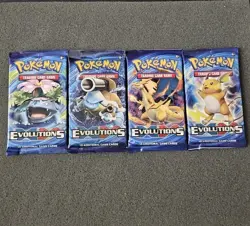 Pokemon XY EVOLUTIONS - Booster Pack Complete Art Set (4) - New SEALED - Image 1