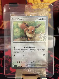 SEALED Eevee 133/165 Holiday Calendar Snowflake Stamped Cosmos Holo Pokemon Card - Image 1