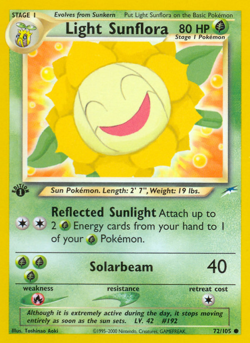 Light Sunflora 72/105 Common | Neo Destiny | Pokemon Card - Image 1