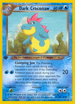 Dark Croconaw 32/105 Uncommon | Neo Destiny | Pokemon Card - Image 1