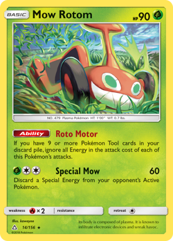 Mow Rotom 14/156 Rare | Ultra Prism | Pokemon Card - Image 1