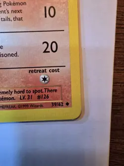 Pokemon Fossil Magmar 39/62 1st Edition TCG - WotC 1999 - Non-Holo NM Card - Image 4