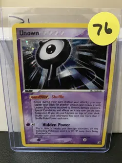 Pokemon EX Unseen Forces Unown L Inserts Holo Card L/28 TCG MP - Image 3
