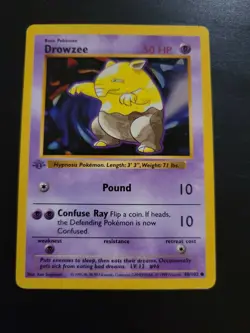 Pokemon TCG Card 1999 Shadowless base set 1st EDITION - Drowzee 49/102 - Image 1
