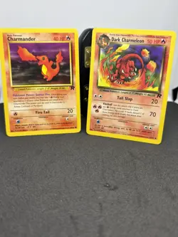 Pokemon TCG Dark Charmeleon and Charmander Team Rocket 2 Card Lot 32/82 50/82 LP - Image 1
