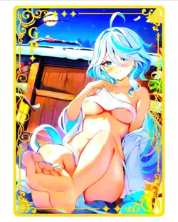Waifu Anime Cards TCG | Furina Focalors - Genshin Impact [ METAL CARD ] Hentai - Image 2