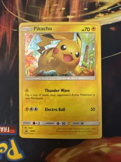 2017 Pikachu SM76 Black Star Promo Cosmos Holo Pokemon Card - LP - Image 1