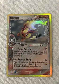 FLAREON EX DELTA SPECIES RARE HOLOGRAPHIC CARD ORIGINAL OWNER 5/113 - Image 1