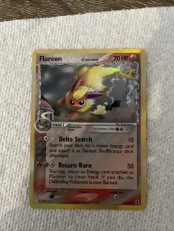 FLAREON EX DELTA SPECIES RARE HOLOGRAPHIC CARD ORIGINAL OWNER 5/113 - Image 2