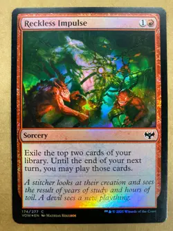 MTG 1x FOIL Reckless Impulse # 174 Innistrad: Crimson Vow Magic Gathering x1 NM - Image 1