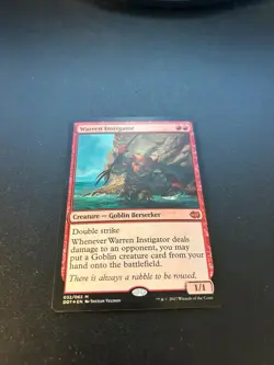 1 FOIL Warren Instigator NM Duel Decks: Merfolk vs. Goblins Magic MTG - Image 1