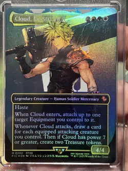Cloud, Ex-SOLDIER (Borderless) Commander: Final Fantasy - Foil - W/Mag Hard Case - Image 1