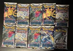Pokemon Booster Packs - New/Sealed Lot (9 Silver Tempest & 1 Chilling Reign) - Image 1