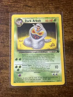 RARE! Dark Arbok [W Stamp] Stamped Pokemon 19/82 - WOTC Promo - Team Rocket - Image 1