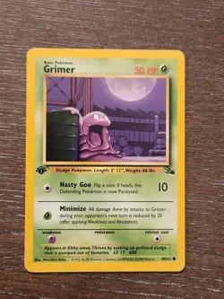 1st Edition Grimer 48/62 Fossil Non Holo Common WoTC Pokemon 1999 MP - Image 1