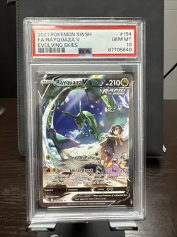 2021 Pokemon Sword & Shield Evolving Skies Rayquaza V PSA 10 194/203 - Image 1