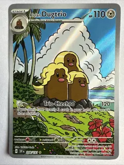 Alolan Dugtrio Illustration Rare SV08: Surging Sparks 208/191 NM Pokemon - Image 1