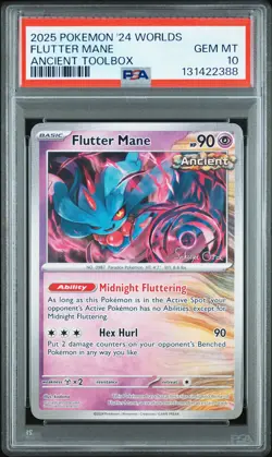 2025 POKEMON 2024 WORLD CHAMP DECK: ANCIENT TOOLBOX FLUTTER MANE PSA 10 - Image 1