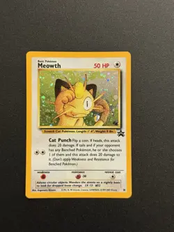 2000 POKEMON BLACK STAR PROMO HOLO MEOWTH #10 MP 💫 - Image 1