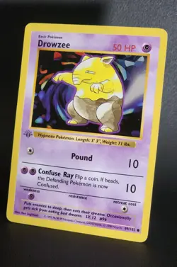 Pokemon TCG Drowzee Base Set 49/102 1st Edition LP - Image 2