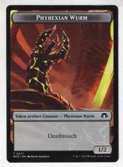 MTG Modern Horizons 3 Token Card #17 Phyrexian Wurm (Discover Back) - Image 1