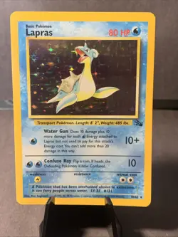 Pokemon TCG Lapras 10/62 Fossil Set Unlimited 1999 Holo Rare VTG WOTC LP - Image 1