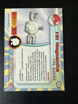 Pokemon Topps Series 1 Blue Label Magnemite Chrome Foil #81 - Vintage - Image 2
