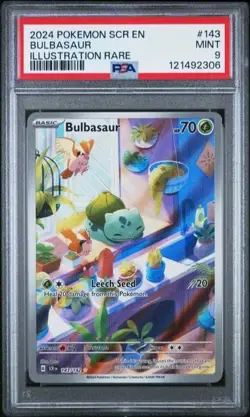 2024 POKEMON SCR EN-STELLAR CROWN ILLUSTRATION RARE #143 BULBASAUR PSA 9 - Image 1