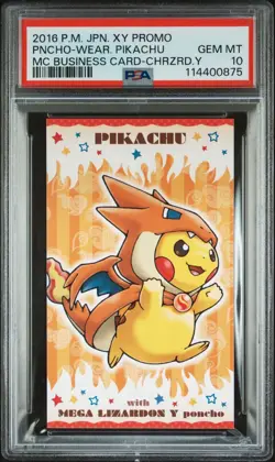 PSA 10 Poncho Pikachu Charizard Y Mega Campaign Business Card Japanese Pokemon - Image 1