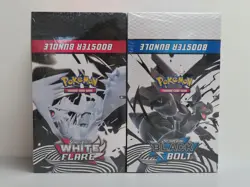 (2) Lot 2025 Pokemon White Flare & Black Bolt Sealed Booster Bundle Display Box - Image 1