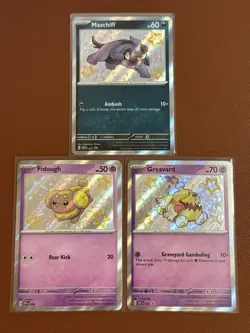 Maschiff Fidough Greavard 069 070 071 Paldean Fates Pokemon Shiny S&V NM Promo - Image 1