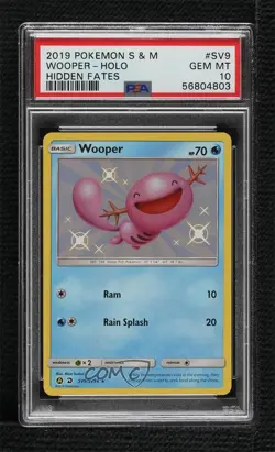 Shiny - Wooper Pokemon Sun & Moon Hidden Fates Vault PSA 10 GEM MT - Image 1