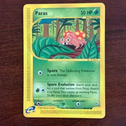 Paras 99/147 Common Aquapolis Pokemon Card - Image 1