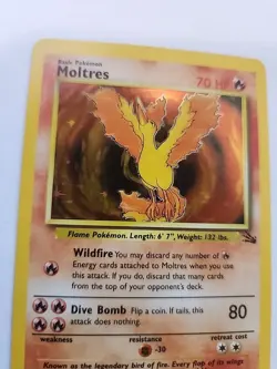 Moltres Holo Fossil Pokemon Card Base WOTC NM + - Image 3
