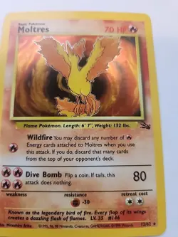 Moltres Holo Fossil Pokemon Card Base WOTC NM + - Image 5